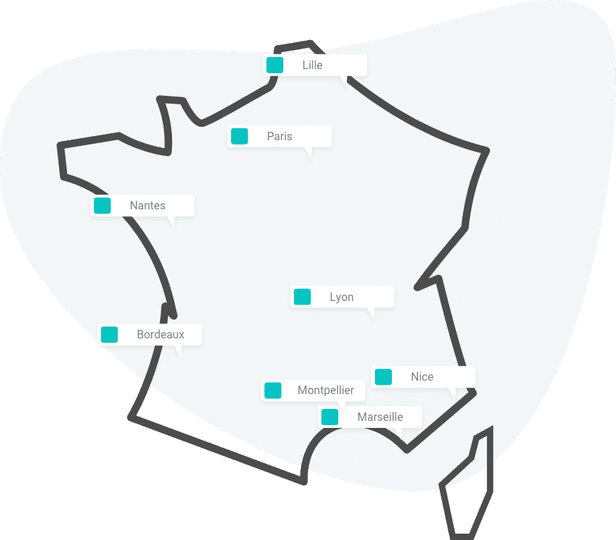 Carte des Formations Naïas partout en France